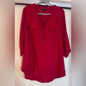 Torrid Vibrant Red V-Neck Blouse